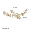 Women's Retro Pearl Crystal Flower Hair Comb With Metal Leaf Handmade Woven Bridal Headwear