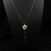 Women's Retro Pearl Necklace Long Adjustable Watermelon Bead Sweater Chain With Geometric Simple Design