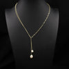 Women's Retro Pearl Necklace Long Adjustable Watermelon Bead Sweater Chain With Geometric Simple Design