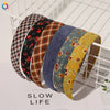Women's Retro Plaid Floral Printed Corduroy Headband Handmade Pastoral Hair Accessory