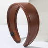 Women's Retro Pu Leather Widebrim Geometric Hair Hoop Handmade Hair Accessories