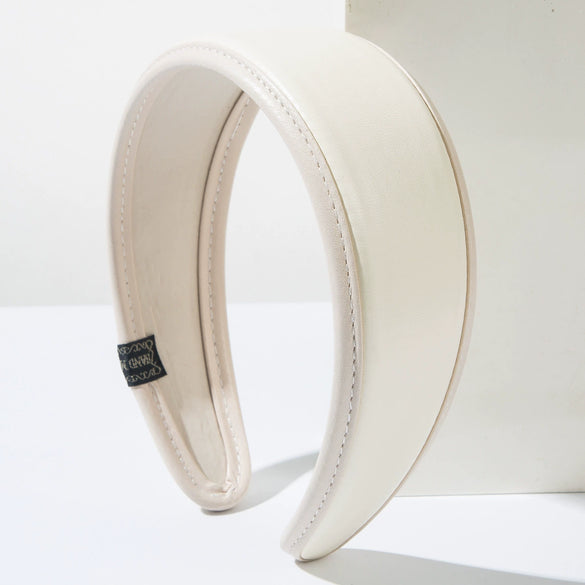 Women's Retro Pu Leather Widebrim Geometric Hair Hoop Handmade Hair Accessories