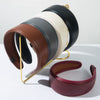 Women's Retro Pu Leather Widebrim Geometric Hair Hoop Handmade Hair Accessories