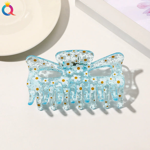 Women's Retro Resin And Plastic Shark Clip Hairpin Handmade Elegant Hair Claw Clip For Everyday Hairstyles