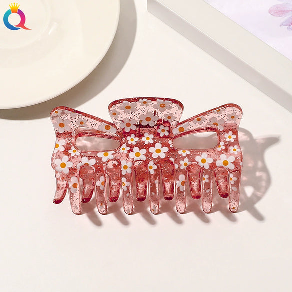 Women's Retro Resin And Plastic Shark Clip Hairpin Handmade Elegant Hair Claw Clip For Everyday Hairstyles