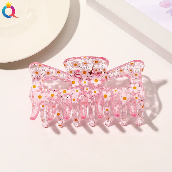 Women's Retro Resin And Plastic Shark Clip Hairpin Handmade Elegant Hair Claw Clip For Everyday Hairstyles