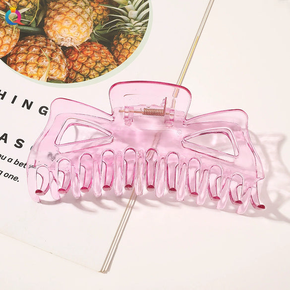 Women's Retro Resin And Plastic Shark Clip Hairpin Handmade Elegant Hair Claw Clip For Everyday Hairstyles