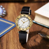 Women's Retro Roman Style Luxury Copper Alloy And Pu Watch With Round Dial