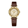 Women's Retro Roman Style Luxury Copper Alloy And Pu Watch With Round Dial