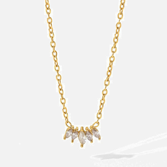 Women's Retro Simple Allmatch Titanium Steel Necklace With Geometric Pattern And Diamond Design