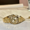 Women's Retro Simple Alloy Steel Band Quartz Watch With Gold Diamond Niche Design