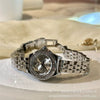 Women's Retro Simple Alloy Steel Band Quartz Watch With Gold Diamond Niche Design