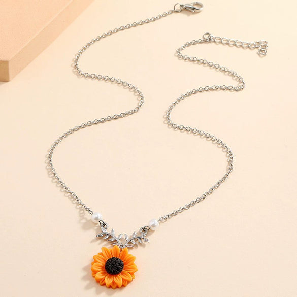 Women's Retro Simple Resin Flower Earrings Elegant Fashion Sunflower Floral Drop Earrings Versatile Lightweight Statement Jewelry