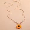 Women's Retro Simple Resin Flower Earrings Elegant Fashion Sunflower Floral Drop Earrings Versatile Lightweight Statement Jewelry