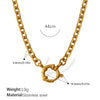 Women's Retro Simple Style 316L Stainless Steel Chain Necklace With Electroplating