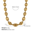 Women's Retro Simple Style 316L Stainless Steel Chain Necklace With Electroplating