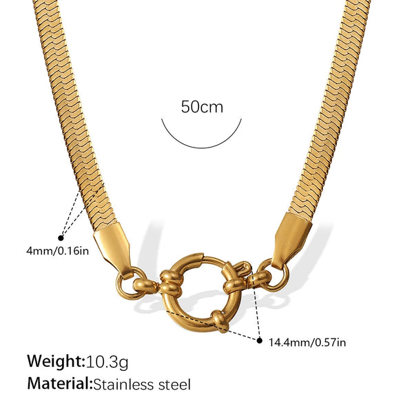 Women's Retro Simple Style 316L Stainless Steel Chain Necklace With Electroplating