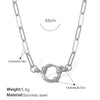 Women's Retro Simple Style 316L Stainless Steel Chain Necklace With Electroplating