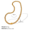Women's Retro Simple Style 316L Stainless Steel Chain Necklace With Electroplating