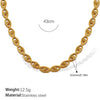 Women's Retro Simple Style 316L Stainless Steel Chain Necklace With Electroplating