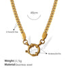 Women's Retro Simple Style 316L Stainless Steel Chain Necklace With Electroplating