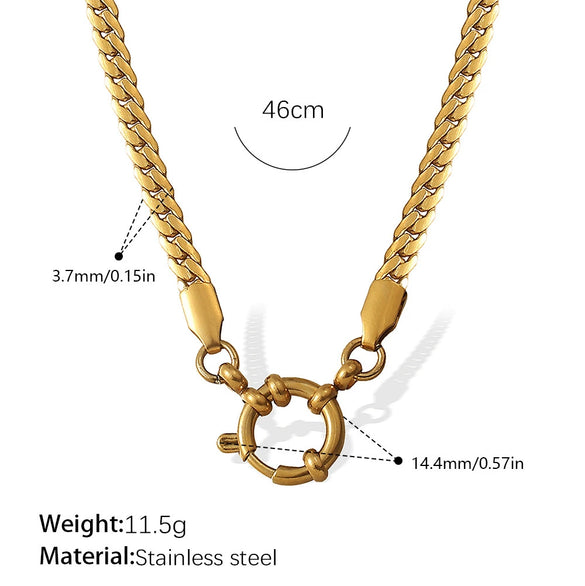 Women's Retro Simple Style 316L Stainless Steel Chain Necklace With Electroplating