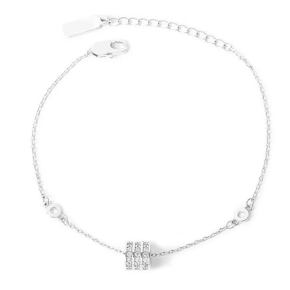 Women's Retro Small Waist Bracelet In S925 Sterling Silver With Diamond Accent Fashion Hand Jewelry