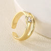 Women's Retro Snake Shaped Adjustable Open Ring With Crystal Inlay In Electroplated Brass With 18K Gold Finish Animal Pattern Simple Style