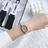 Women's Retro Square Alloy Case Ordinary Glass Mirror Leisure Style Watch