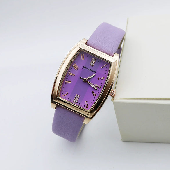 Women's Retro Square Casual Quartz Watch With Alloy Case Pu Strap And Mineral Strengthened Glass Mirror