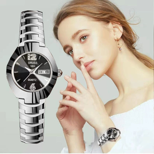 Women's Retro Square Dial Alloy Watch With Stainless Steel Clasp And Mineral Strengthened Glass Mirror