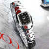 Women's Retro Square Dial Alloy Watch With Stainless Steel Clasp And Mineral Strengthened Glass Mirror
