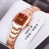 Women's Retro Square Dial Alloy Watch With Stainless Steel Clasp And Mineral Strengthened Glass Mirror