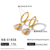 Women's Retro Stainless Steel Drop Earrings With Rhinestone Zircon Geometric Pendants And Vacuum Electroplated Finish