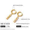 Women's Retro Stainless Steel Drop Earrings With Rhinestone Zircon Geometric Pendants And Vacuum Electroplated Finish