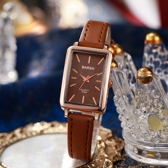 Women's Retro Style Square Zinc Alloy Case And Alloy Strap Quartz Watch