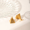Women's Retro Style Stainless Steel Pyramid Geometric Electroplated Earrings
