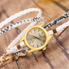 Women's Retro Style Winding Bracelet Watch With Braided Snake Pattern Imitation Leather Strap And Alloy Case