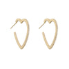 Women's Retro Stylish Copper 18K Gold Plated Geometric Heart Micropaved Zircon Earrings