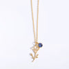 Women's Retro Three Dimensional Titanium Steel Flower Zodiac Peanut Pendant Bracelet
