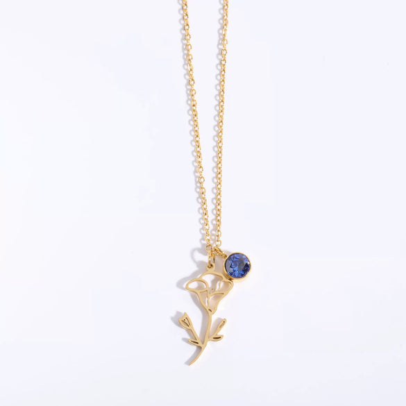 Women's Retro Three Dimensional Titanium Steel Flower Zodiac Peanut Pendant Bracelet