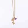 Women's Retro Three Dimensional Titanium Steel Flower Zodiac Peanut Pendant Bracelet