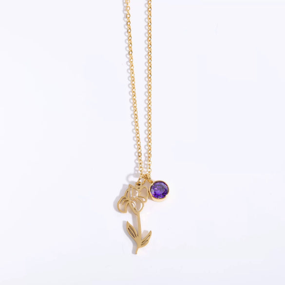 Women's Retro Three Dimensional Titanium Steel Flower Zodiac Peanut Pendant Bracelet