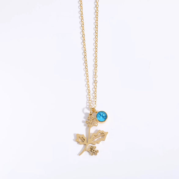 Women's Retro Three Dimensional Titanium Steel Flower Zodiac Peanut Pendant Bracelet
