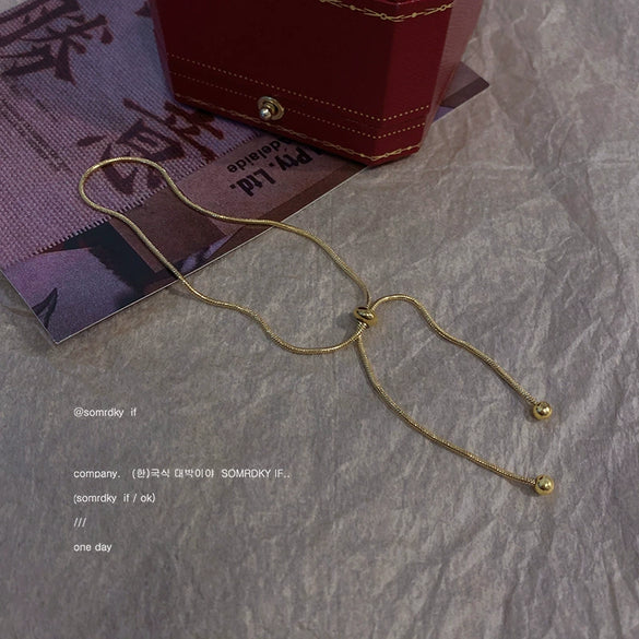 Women's Retro Titanium Steel Geometric Pullout Snake Bone Chain Bracelet With Electroplating