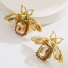 Women's Retro Trendy Animal Style S925 Silver Needle Alloy Earrings With Bee Pattern And Rhinestone Inlay
