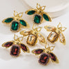 Women's Retro Trendy Animal Style S925 Silver Needle Alloy Earrings With Bee Pattern And Rhinestone Inlay