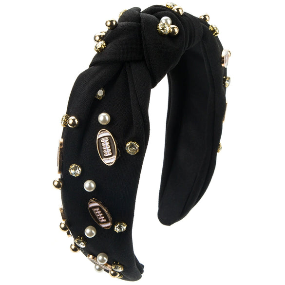 Women's Rhinestone And Zinc Alloy Hair Hoop Headband Simple Rugby Bead Design Fashion Allmatch Accessory