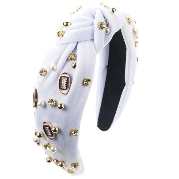 Women's Rhinestone And Zinc Alloy Hair Hoop Headband Simple Rugby Bead Design Fashion Allmatch Accessory