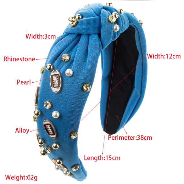 Women's Rhinestone And Zinc Alloy Hair Hoop Headband Simple Rugby Bead Design Fashion Allmatch Accessory